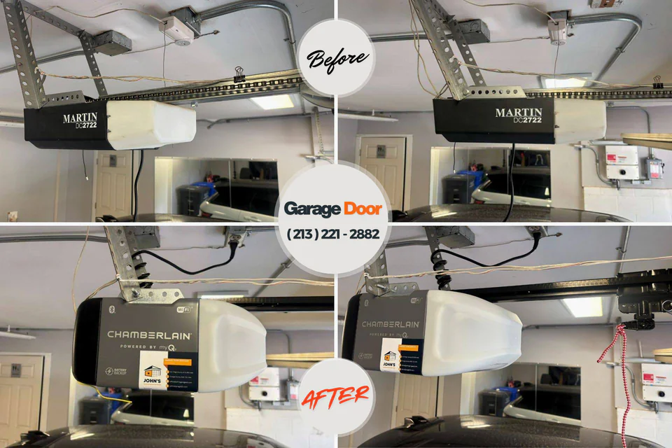Before and after: garage door repair Ridgeville, SC